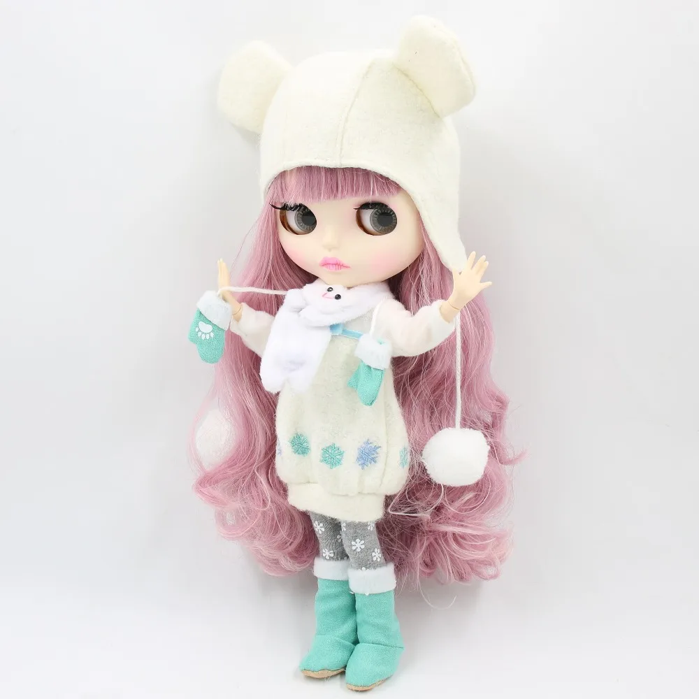 Ariana – Premium Custom Neo Blythe Doll med rosa hår, vit hud och matt pouty ansikte 4