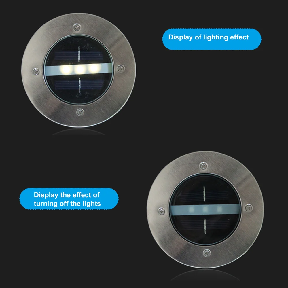 Lâmpada do Gramado de Alumínio Lâmpadas para Decoração ao ar Livre à Prova Deck Luzes Solares Enterrados d' Água Holofotes Subterrâneo Jardim Luz Solar 3led 5 Cheap Lâmpadas subterrâneas