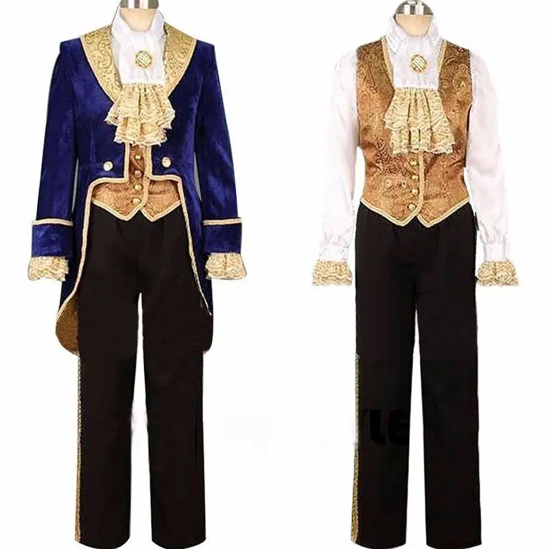 

New Beauty and the Beast Cosplay Adult Costumes Prince Adam Cosplay Clothes Adam Men halloween Party Clothes Suits Free shipping