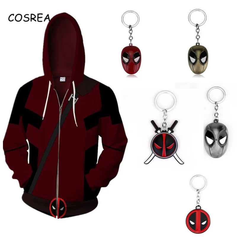 

Deadpool Keychain Mask Ring Buckle Holder American Superhero Cosplay Customes