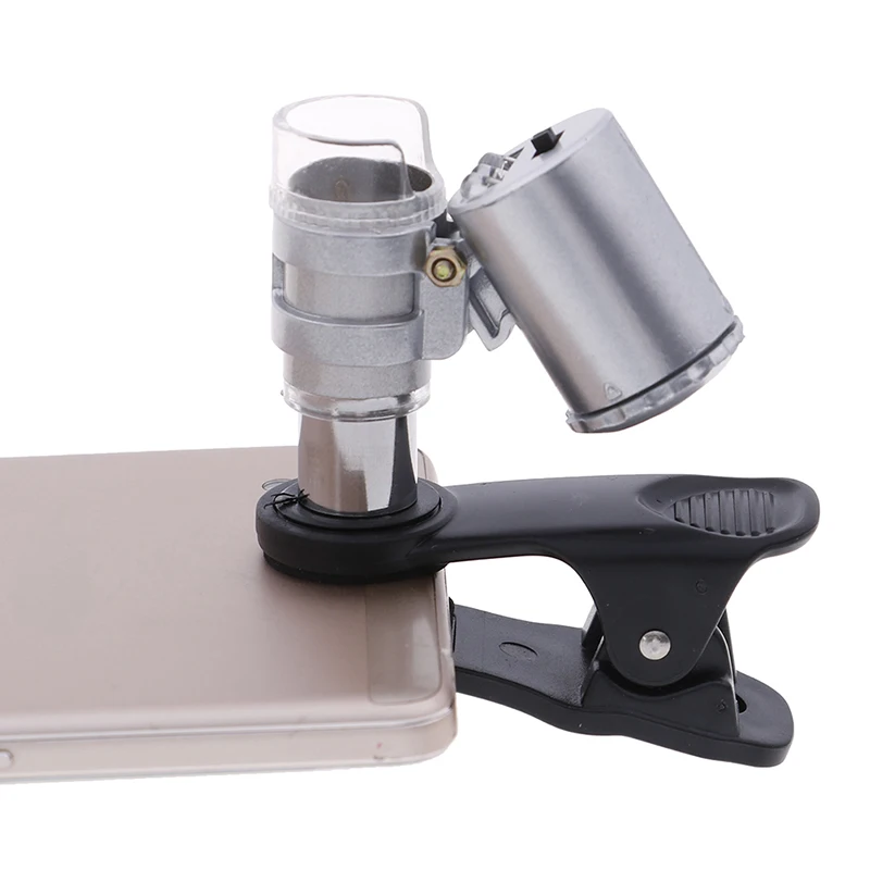 

60X Optical Microscope Mobile Phone LED Lens Jeweler Magnifier Glass For Phone