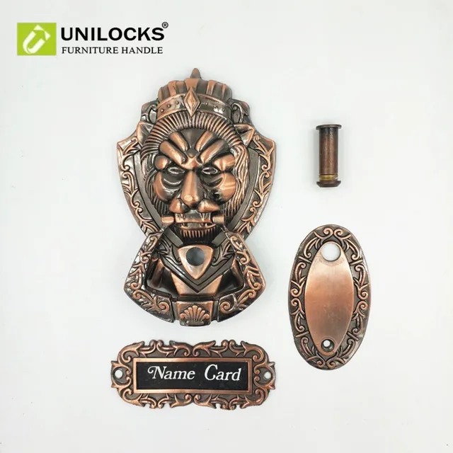 UNILOCKS Antique Copper Peep Hole Beast Lion Head Door Knocker(Sizes UNILOCKS Antique Copper Peep Hole Beast Lion head Door Knocker(Sizes:155mm * 105mm - UNILOCKS Antique Copper Peep Hole Beast Lion Head Door Knocker(Sizes