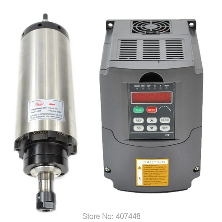 

1pcs Water Cooled 1.5 KW Spindle Motor Collet ER11 /4pcs Bearing Engraving Milling 1.5kw VFD Frequency converter