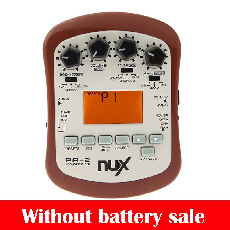 

NUX PG-2 High Quality Portable Electric Guitar Multi-Effects Pedal Processor 3 Pre-amp 6 modulation effects with Tuner Metronome