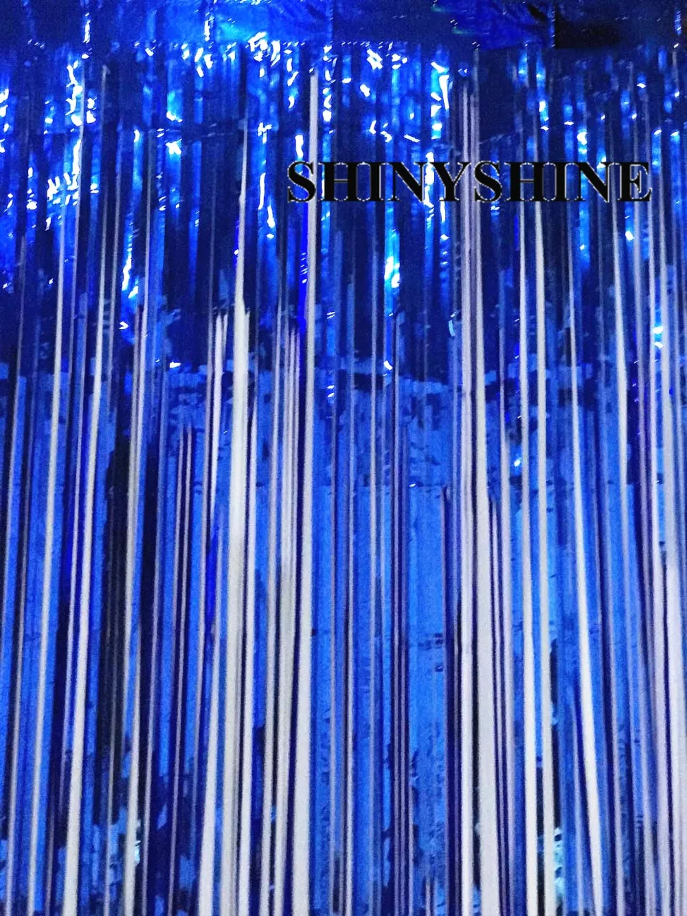 Royal Blue Foil Fringe Tinsel Curtain Party Background Wall Wedding