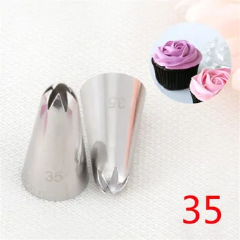 

TTLIFE Rose Flower Cup Ice Cream Piping Tip Nozzle Cake Decorating Pastry Tool Russian Tips Icing Piping Nozzles 35#