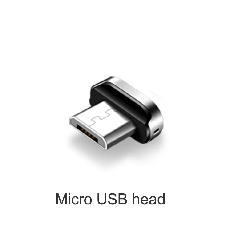 1 м 3 А USB Магнитный зарядный кабель для iPhone usb type c Micro USB 3 в 1 Магнитный зарядный кабель для iPhone X XR 8 7 6 - Цвет: Micro USB head