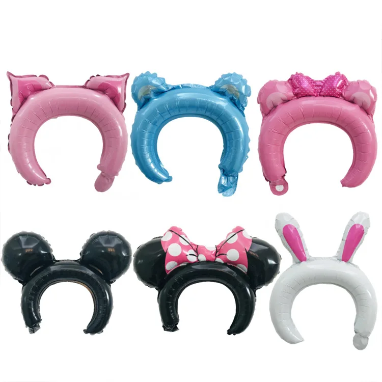 50pcs Cute Animal Headwear Headband Foil Balloon Mouse Rabbit Bear Baby Shower Happy Birthday Wedding Party Decoration | Дом и сад