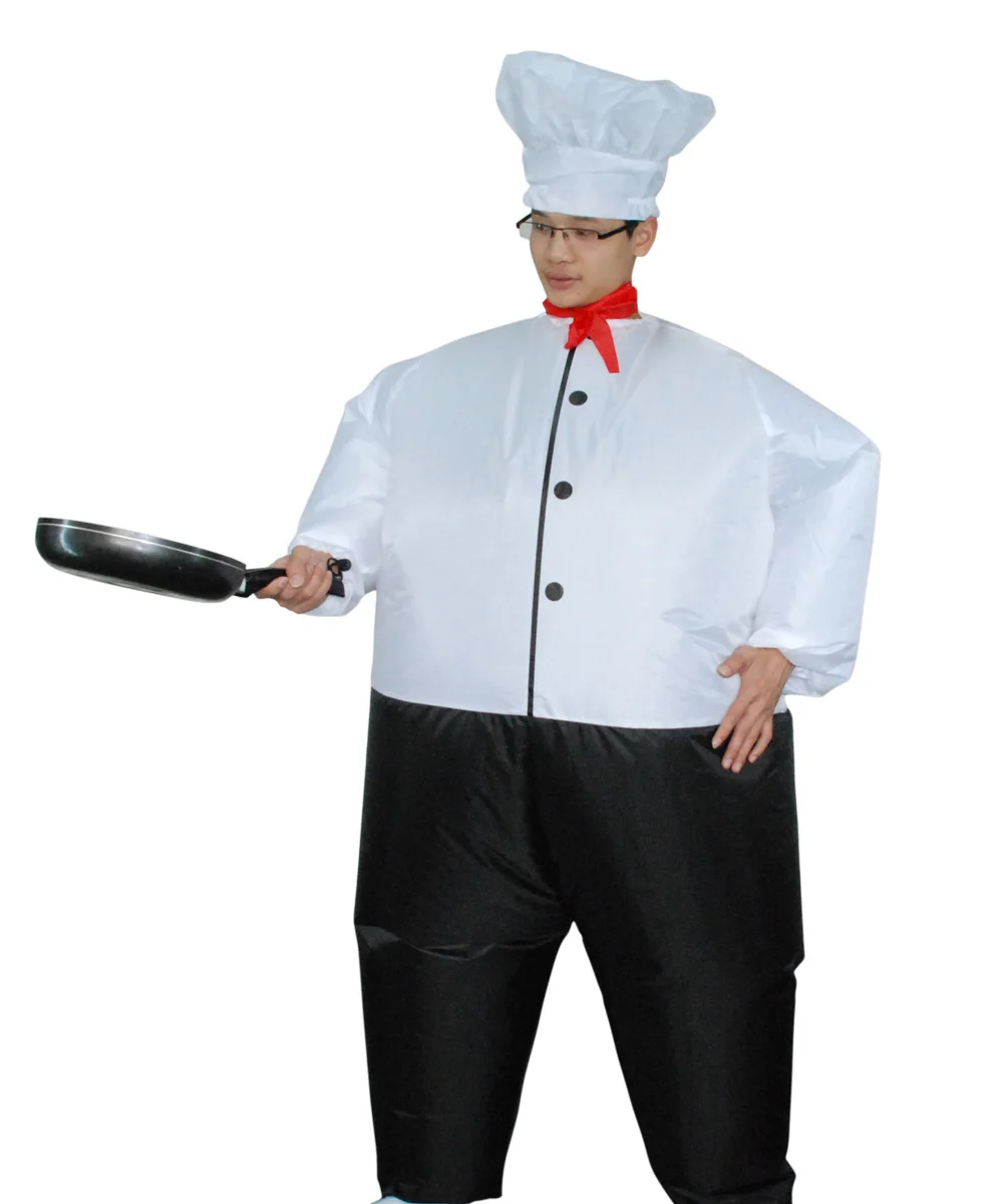 

High Quality Chief Cook Fancy Dress Fan Inflatable Costume Suit Halloween Cosplay Jumpsuit Clothing