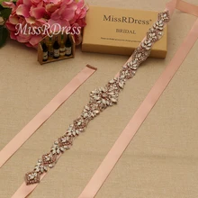 MissRDress опал свадебный пояс розовое золото Стразы пояс невесты кристалл жемчуг Свадебная лента для свадьбы платья JK935