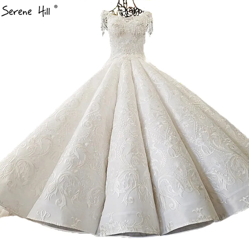 

Newest Luxury High-end Custom Vintage Wedding Dress 2019 Sleeveless Sequined Beading Sexy Fashion Bride Gown Real Photo