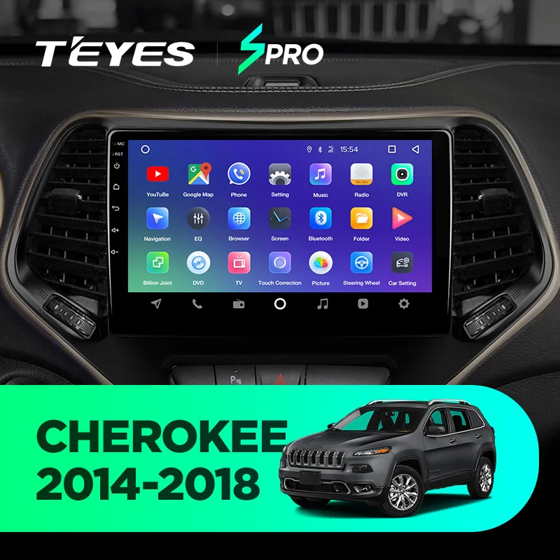 TEYES SPRO Штатная магнитола для Джип Чероки 5 Jeep Cherokee 5 KL Android 8.1, до 8-ЯДЕР, до 4+ 64ГБ 32EQ+ DSP 2DIN автомагнитола 2 DIN DVD GPS мультимедиа автомобиля головное устройство