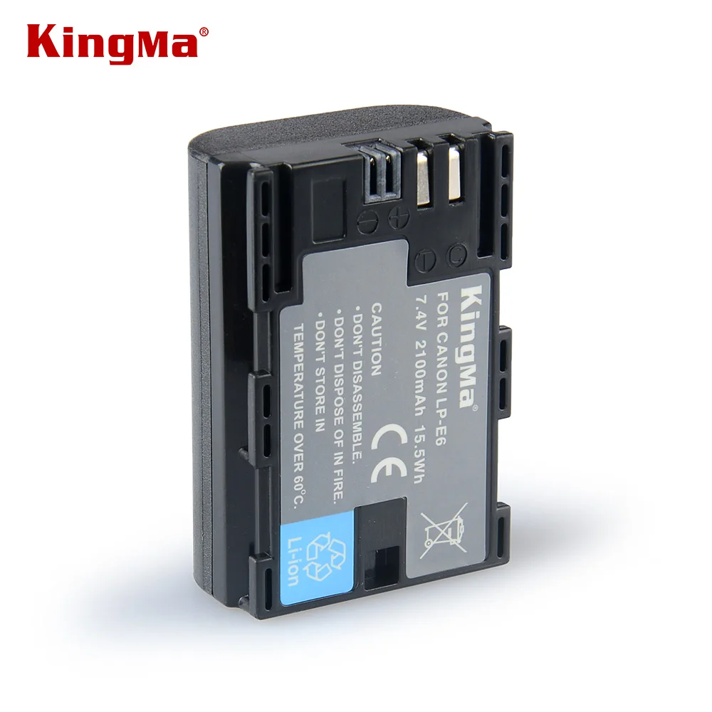 KingMa 2100mAh LP E6 Battery LP E6 LPE6 Camera Battery For Canon EOS 5D2 5D3 7D 6D 70D 60D Mark