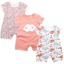 3 шт./компл. хлопок детские комбинезоны для новорожденных Одежда для девочек Комбинезон с короткими рукавами roupas infantis menino для детей комбинезоны для девочек