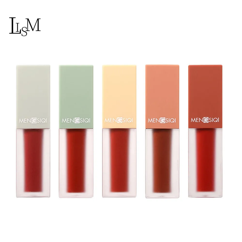 LISM Velvet Waterproof Lip Glaze Lipstick Matte Long-Lasting Makeup No Fading 5 Colors Lip Gloss Lipstick Makeup Liquid Cosmetic