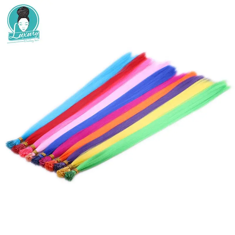I Tip Feather Synthetic Pre Bonded Hair Extensions Luxury for Braiding 22