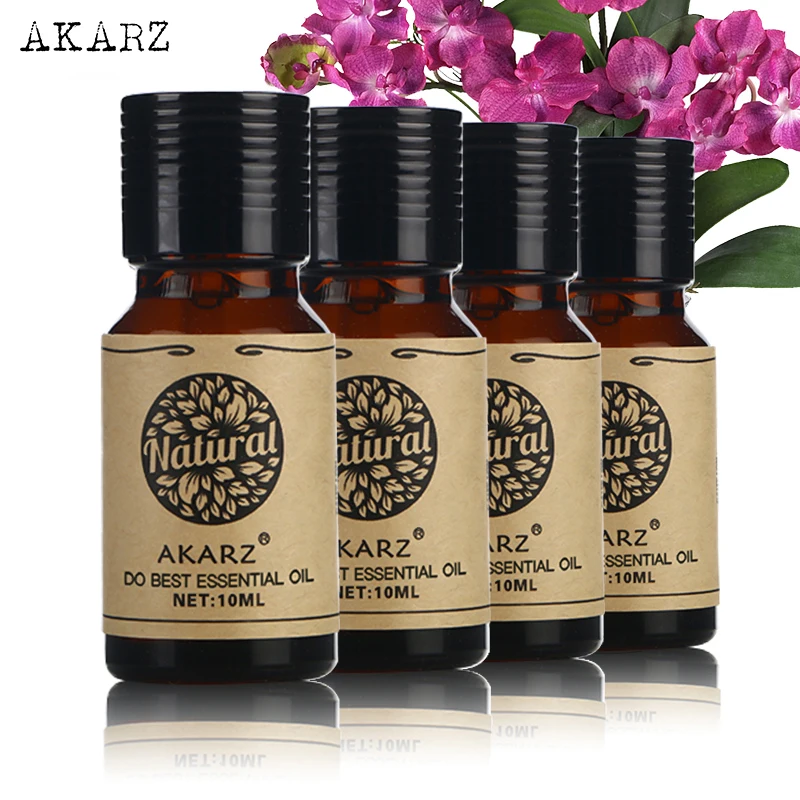 Akarz Laurel Patchouli Eucalyptus Camomilla Olio Essenziale Per Massaggio Spa Bath Skin Face Care 10Ml * 4