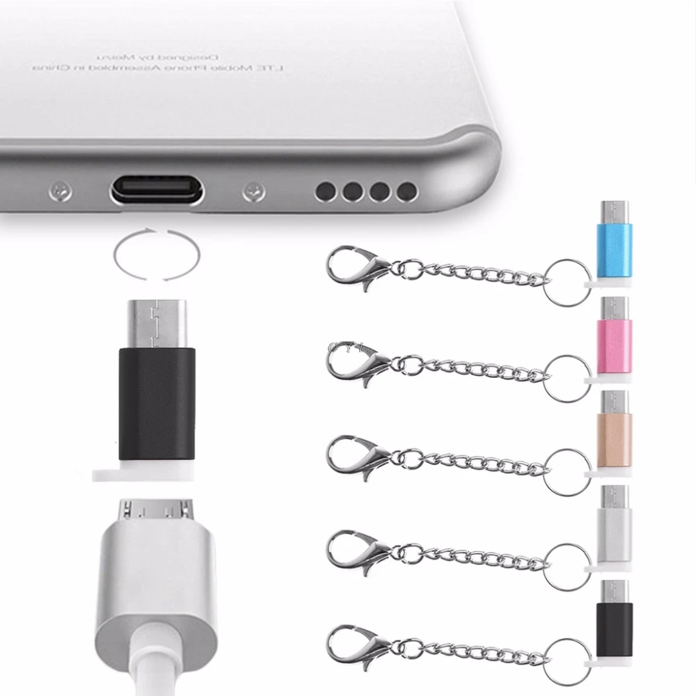 USB-C USB 3 1 Type C папа к Micro Женский адаптер с анти-потеря брелок для Android телефона ПК LG
