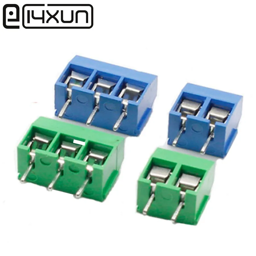 

10PCS KF301 2Pin 3Pin 5.0mm Pitch Straight Pin PCB Screw Terminal 15A 300V Block Connector Blue Green Stackable Plug