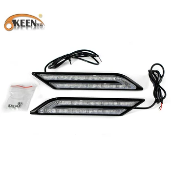 

OKEEN Car Styling LED Ice Blue Red White Side DRL Daytime Running Light Turn Signals Lamp DC12V Universal Auto LED brake lamp