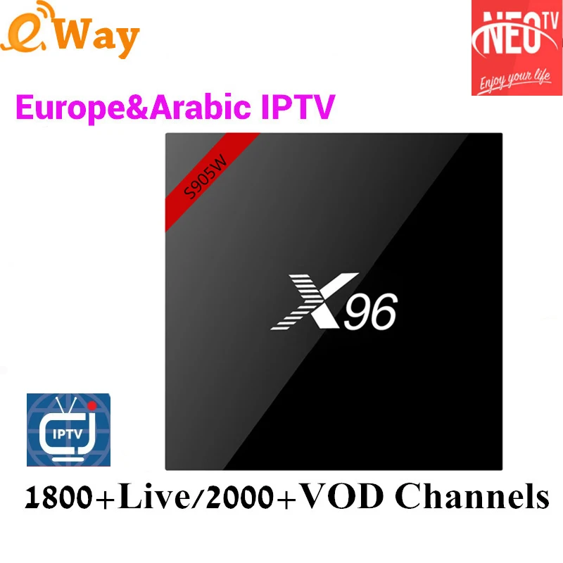 

X96-W S905W android tv box with 1 Year NEOTV pro IPTV Arabic French Subscription Europe Belgium France IPTV Box VOD X96 2G 16G