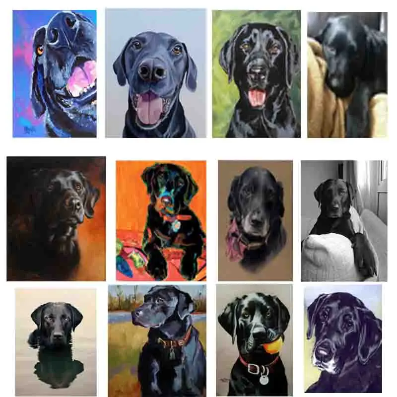 black lab diamond painting
