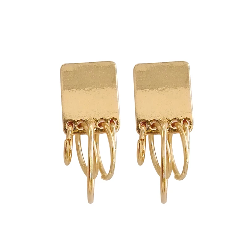 

Fashion Party Punk Circle Gold Sliver Color Geometry Dangle Earrings Simple Irregular Round Shape Statement Earrings For Women