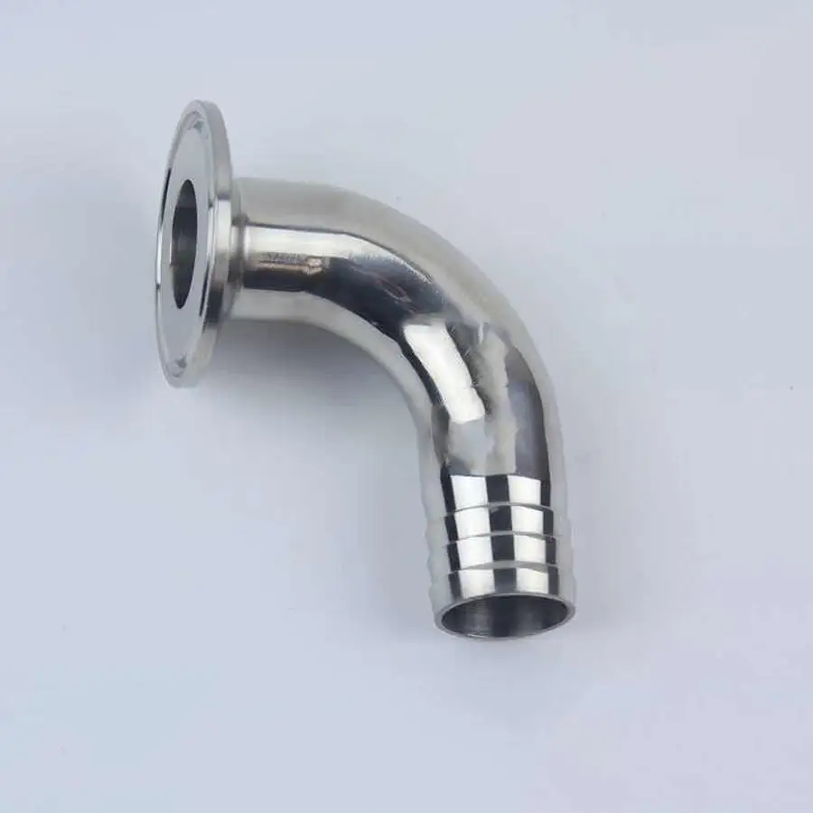 

1.5" Tri Clamp x 12.7mm 1/2" Hose Barb 90 Degree Elbow SUS 304 Stainless Steel Sanitary Home Brew Beer Wine