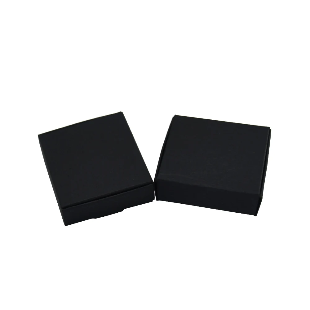 

50Pcs/Lot 6.5*6*2cm Black Handmade Soap Storage Boxes Gift Box For Jewelry Pearl Candy Kraft Paper Box For Bakery Cake Cookies