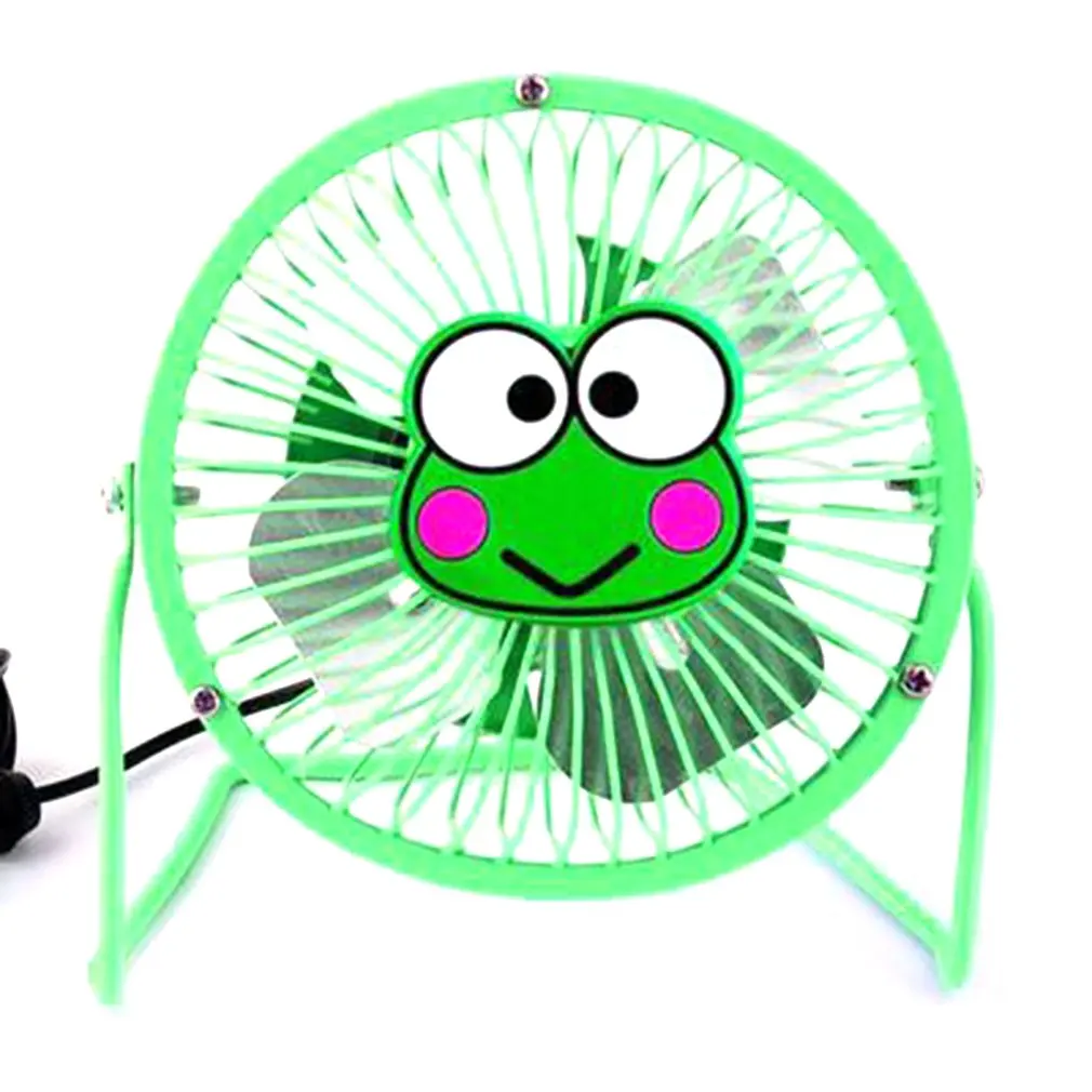 4 дюйма компактный Размеры Настольный энергосберегающий тихий вентилятор Супер Тихий настольный мини Портативный вентилятор лучшие подарки - Цвет: green frog