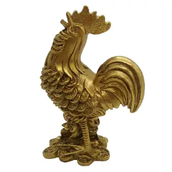 

Handmade Brass Money Coins Rooster/Chicken Statue Home Decor Gift