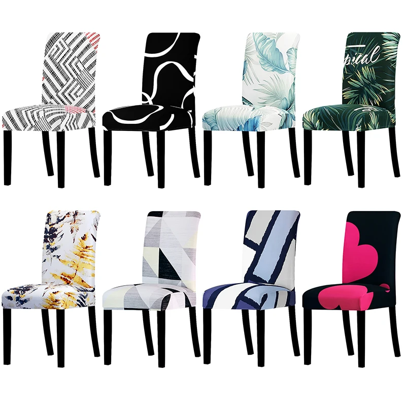 

New Printed Flower Universal size Chair Cover stretch seat chair covers for Wedding Banquet Restaurant Hotel Dining living room