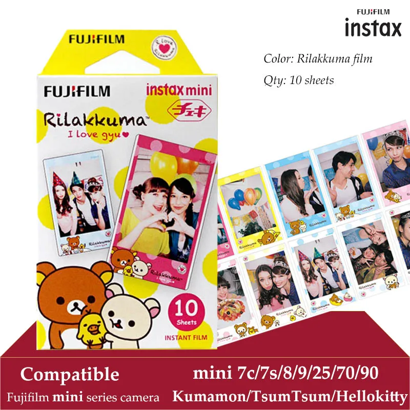 Белая пленка для Fuji Instax Мини Rilakkuma 10 листов fr Mini 9 8 + фотоаппаратов моментальной