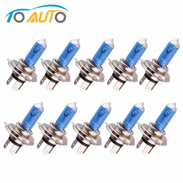 10pcs H4 Halogen Bulb 55W 12V Super Bright Car Headlight Lamp Fog
