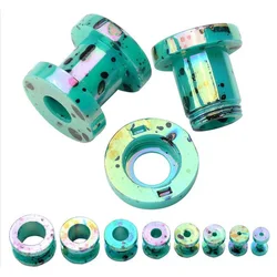 Acrylic Dot Screw Back Flesh Tunnel Ear Plug Expander Stretcher (1 Pair, 2 - 12mm) (Diameter 6mm)