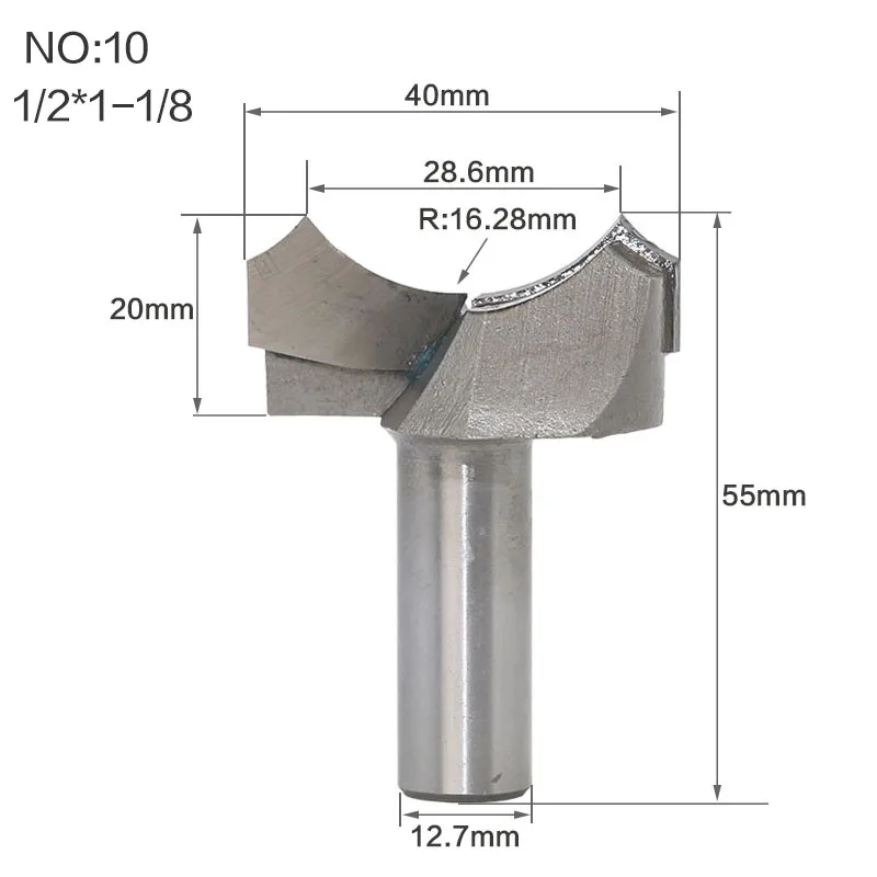 1/" 1/4" для конических фрез Дракон шаровые биты точка-точка круглой огранки более Groove Биты фрезы для резьбы по дереву резак для деревообработки - Длина режущей кромки: NO10