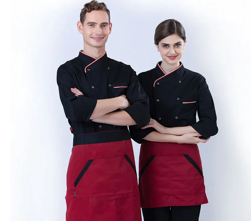 2017 настоящая распродажа мужская форма шеф повара с длинным рукавом западный