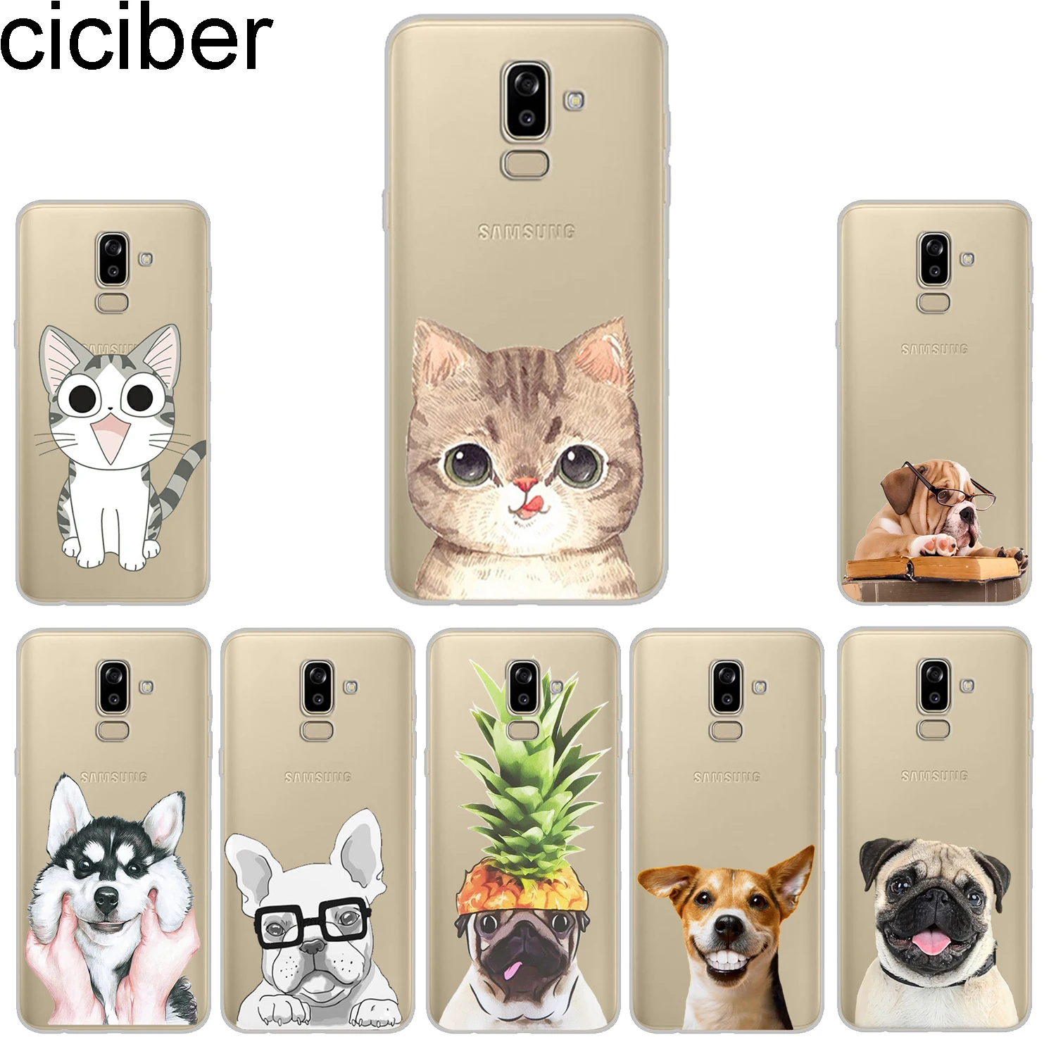Ciciber чехол для телефона Samsung Galaxy J5 J6 J7 J8 мягкий J4 J3 J2 J1 Prime Core Plus 2016 2017 2018 собака кошка