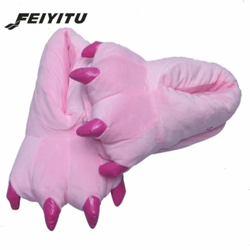 Тапочки FeiYiTu в виде забавных лап животных унисекс женские тапочки когтей милый