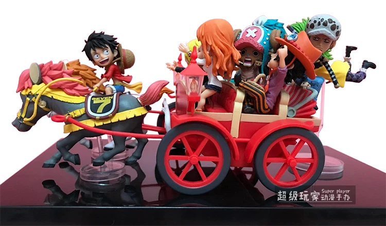 Anime de Uma Bonecos de Pvc Novo Peça Luffy Zoro Sanji Nami Ace Sabo Bela Boá Hanpeniana 20 ° Aniversário Carruagem W54 2 Novo anime de uma peça luffy zoro