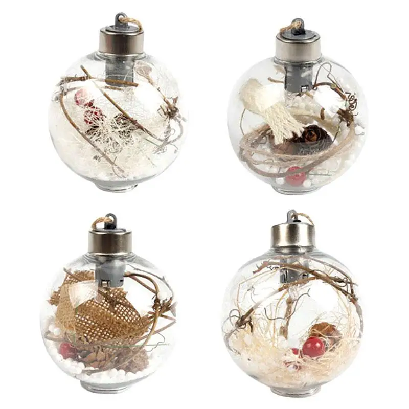 

Christmas Tree Decorations LED Transparent Lights Ball Hanging Christmas Decorations For Home Navidad Garden Xmas Tree Decor