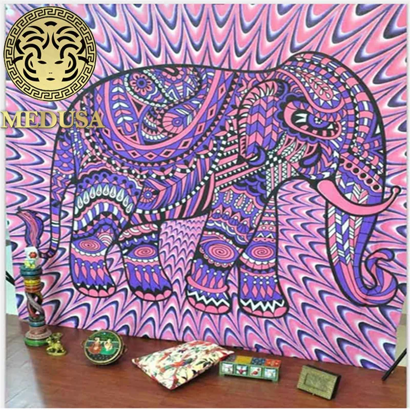 Медуза индийский Бохо хроматический слон гобелены, йога матовое пляжное полотенце настенный ковер как домашний декор