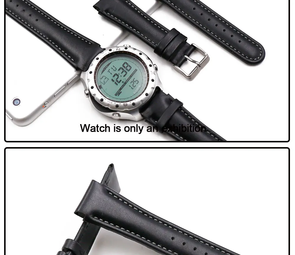 Watch accessories pin buckle leather strap men suitable Suunto X-LANDER Landes Spartan Warrior outdoor sports strap watch band