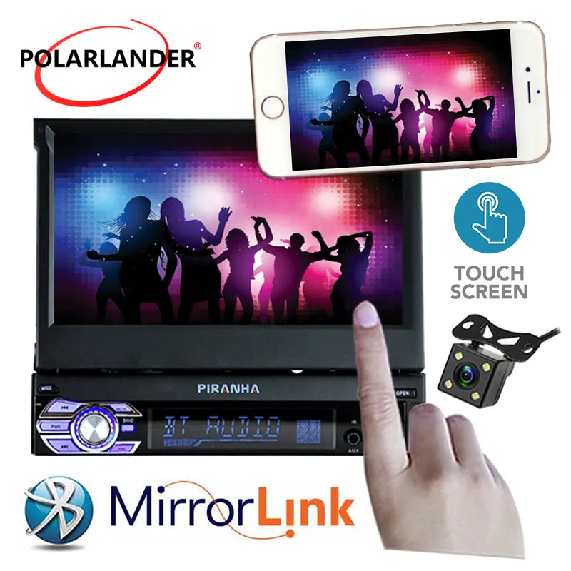 

high quality Car Stereo Radio Audio MP5 Player Support Bluetooth/USB/TF/Aux/touch screen/rear camera In Dash 1 DIN 7 inch
