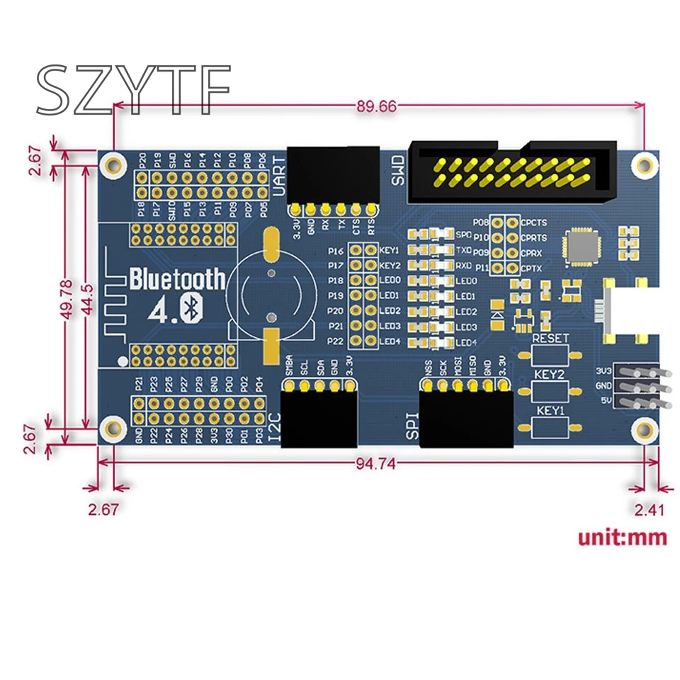 J34 NRF51822 BLE4.0 Bluetooth оценочная плата 2,4G беспроводной модуль связи