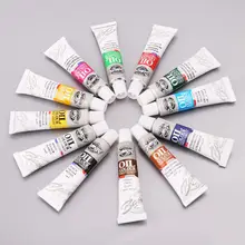 12 цветов/Набор 6 акриловые краски, мл, пигмент для рисования, масляная краска, трубка с краской, набор кистей, товары для художника