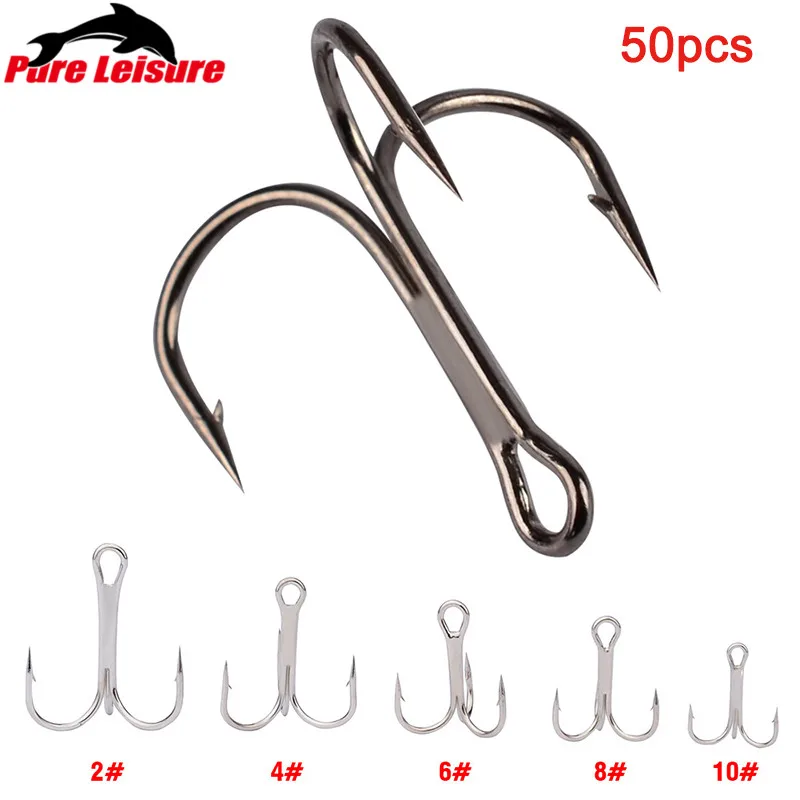 PureLeisure 50 шт. рыболовный крючок 2 #4 #6 #8 #10 # крючки из высокоуглеродистой стали