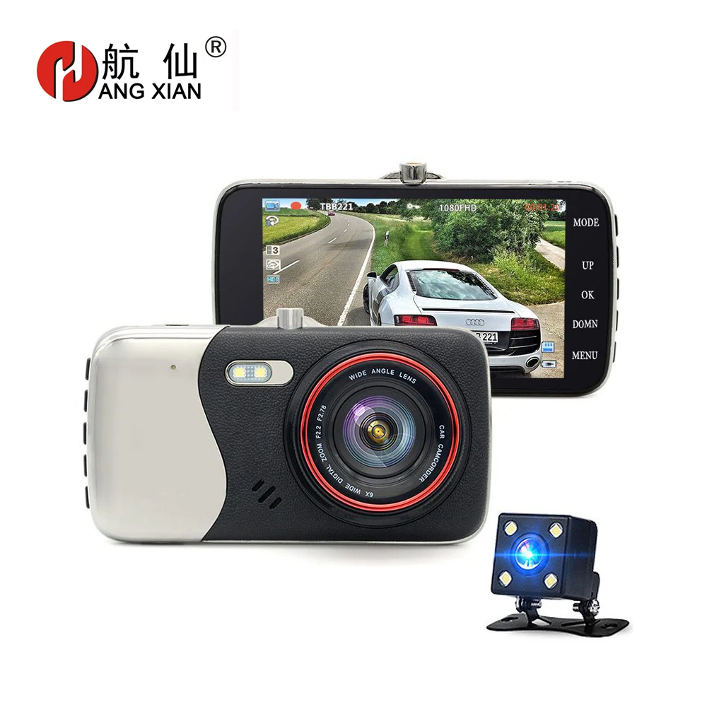 Trasera Panel de control de Cámara en Tablero Coche Cámara FHD 1080P Doble Lente Dvr Grabadora 16G 4/" Frontal