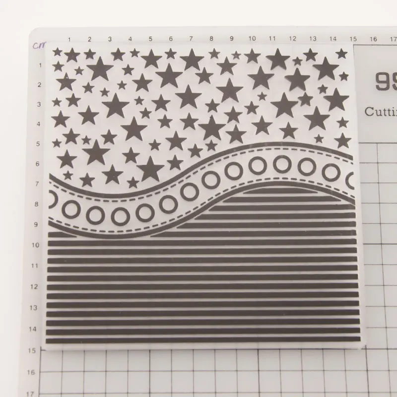 

5.1inch Wavy Stars Line Circle Embossing folders Plastic Embossing Folder For Scrapbooking DIY Photo Album Card EM104