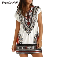 Страусиное Платье женское повседневное летнее шифоновое платье с цветочным принтом и бантом с v-образным вырезом с коротким рукавом мини-платья трапециевидной формы N30